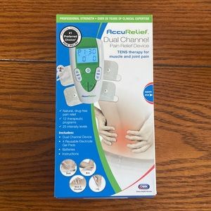 AccuRelief Dual Channel TENS Therapy Electrotherapy Pain Relief System NWT